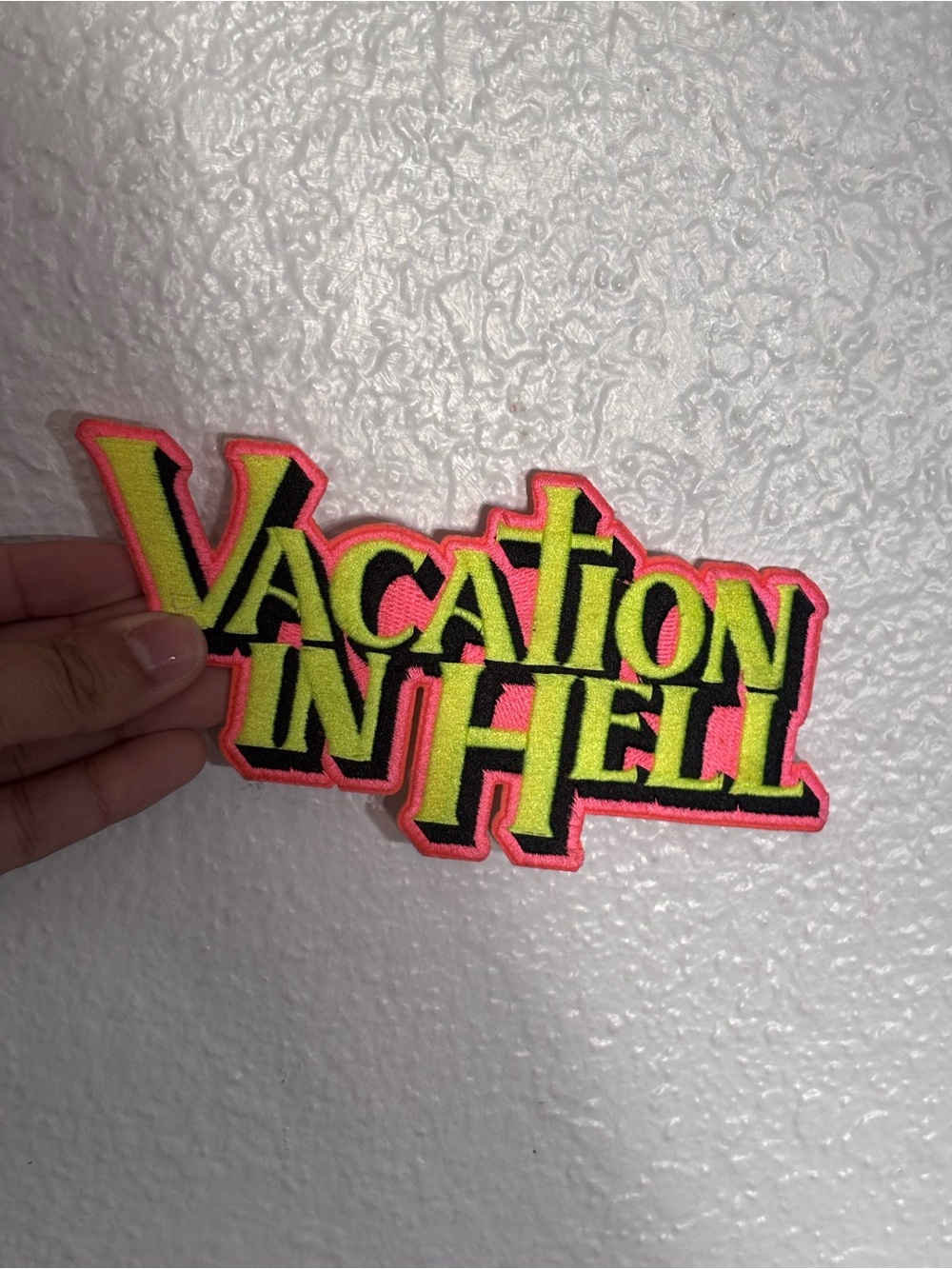 Flatbush Zombie Vacation In Hell Neon Patch - Pink & Yellow Embroidered Accent